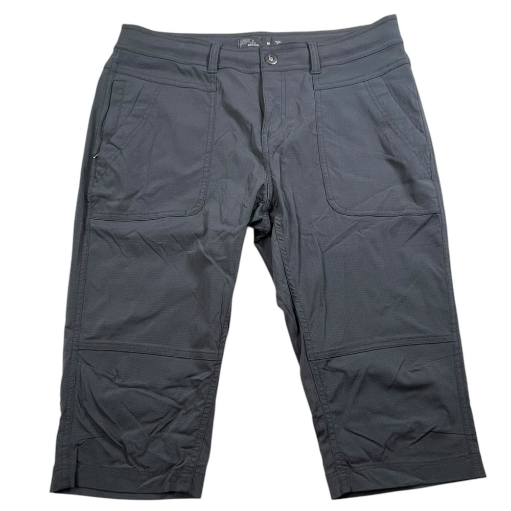 Prana Womens 10 Black Revenna Knicker Capri Pants Nylon Hiking #W41202099 - Picture 1 of 8